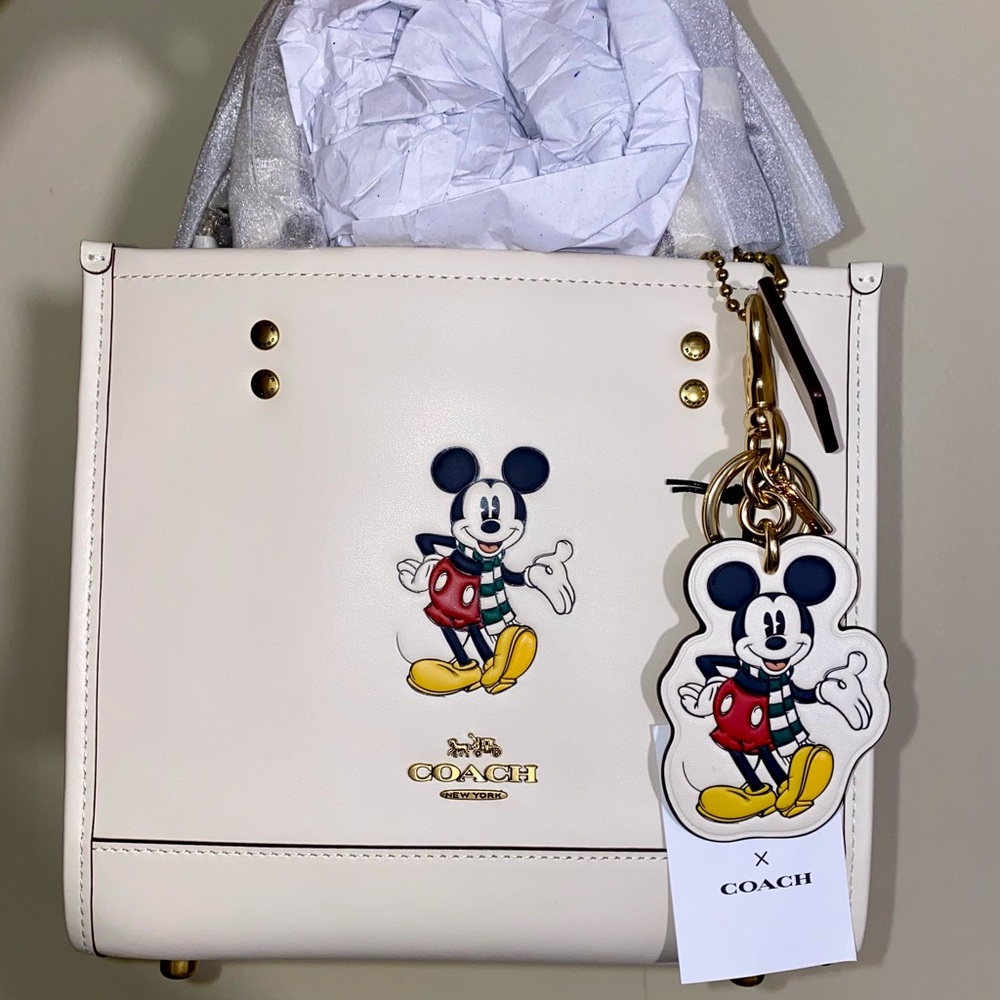 Coach Mickey leather purse and keychain set New